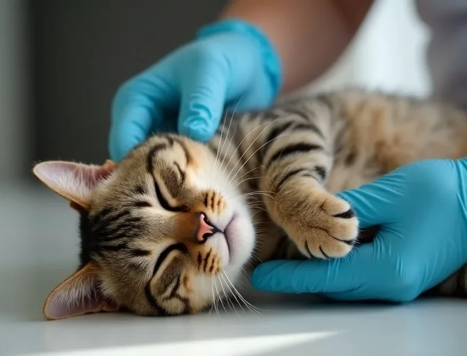 Specialist carefully handling a deceased cat with dignity in Tecoma